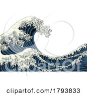 Poster, Art Print Of Japanese Great Wave Sea Japan Engraved Art Design