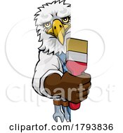 Eagle Painter Decorator Holding Paintbrush