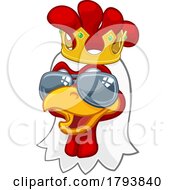 Poster, Art Print Of Cool King Chicken Rooster Cockerel Bird Cartoon