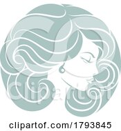 Woman Circle Face Hair Salon Hairdresser Design