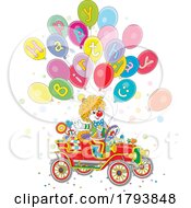 Poster, Art Print Of Cartoon Clown And Happy Birthday Greeting