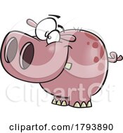 Poster, Art Print Of Clipart Cartoon Hippo Calf