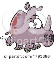 Poster, Art Print Of Clipart Cartoon Rhino Calf