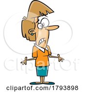 Clipart Cartoon Woman Shrugging by toonaday