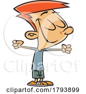 Clipart Cartoon Boy Stretching