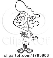 Clipart Black And White Cartoon School Girl In An I Love Physics Shirt