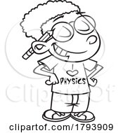 Poster, Art Print Of Clipart Black And White Cartoon School Boy In An I Love Physics Shirt