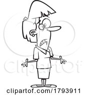 Clipart Black And White Cartoon Woman Shrugging by toonaday