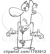 Poster, Art Print Of Clipart Black And White Cartoon Business Man Shrugging
