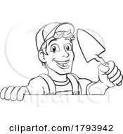 Poster, Art Print Of Trowel Construction Site Cartoon Builder Handyman