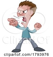 Angry Stressed Man Or Bully Cartoon Shouting
