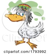 Cartoon Style Duck In The Jamaican Rasta Hat