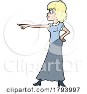 Cartoon Angry Blond Woman Pointing