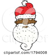 Cartoon Black Santa Face by lineartestpilot