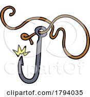 Poster, Art Print Of Cartoon Fishing Hook