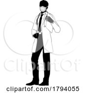Doctor Man And Clipboard Medical Silhouette Person