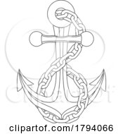 Poster, Art Print Of Anchor Ship Boat Chain Nautical Illustration