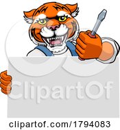 Poster, Art Print Of Electrician Tiger Screwdriver Tool Handyman