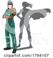 Super Hero Black Woman Doctor Or Nurse Pointing