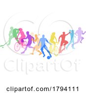 Poster, Art Print Of Sports Active Fitness Sport Silhouette People Set