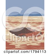 Poster, Art Print Of Meteor Crater Or Barringer Crater Coconino County Northern Arizona Usa Wpa Art Poster