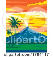 Poster, Art Print Of Mayon Volcano Natural Park In Bicol Region Luzon Philippines Wpa Art Deco Poster