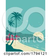 Poster, Art Print Of Long Beach Phu Quoc Island During Sunrise In Kien Giang Province Vietnam Wpa Art Deco Poster