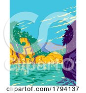 BiaknaBato National Park In San Miguel Bulacan Luzon Philippines WPA Art Deco Poster