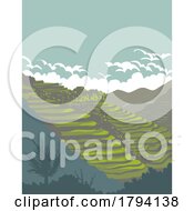 Poster, Art Print Of Banaue Rice Terraces Of Ifugao Province Luzon Philippines Wpa Art Deco Poster