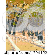 Poster, Art Print Of Horseback Riding In Yosemite National Park California Wpa Art Deco Poster