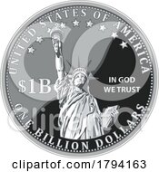 Poster, Art Print Of One Billion Dollar Coin Of United States Of America Isolated