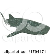 Whale Shark Swimming Front WPA Art