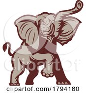 Poster, Art Print Of Charging Or Marching Elephant Logo
