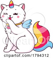 Poster, Art Print Of Unicorn Cat Grooming