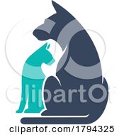 Poster, Art Print Of Silhouetted Dog And Cat Pet Clinic Animal Hospital Logo