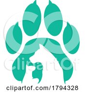 Silhouetted Paw Print Dog And Cat Pet Clinic Animal Hospital Logo by Vector Tradition SM