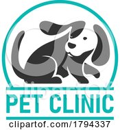 Poster, Art Print Of Silhouetted Dog And Cat Pet Clinic Animal Hospital Logo