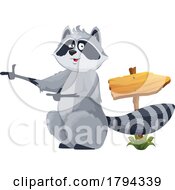 Poster, Art Print Of Tricky Raccoon Pointing Someone In The Wrong Direction