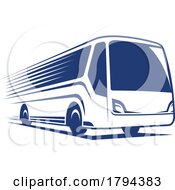 Poster, Art Print Of Blue Coach Or Passenger Bus