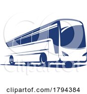 Poster, Art Print Of Blue Coach Or Passenger Bus