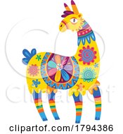 Poster, Art Print Of Colorful Mexican Themed Llama Or Alpaca