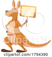 Poster, Art Print Of Kangaroo Holding A Sign
