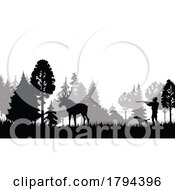 Silhouetted Elk Hunter by Vector Tradition SM