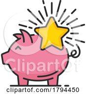 Poster, Art Print Of Piggy Bank With A Star