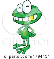 Cartoon Frog With A Gold Tooth Standing With Hands On Hips by Domenico Condello