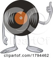 Poster, Art Print Of Cartoon Vinyl Record Lp Character Mascot Giving A Thumb Up