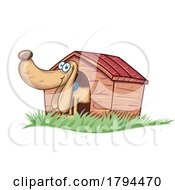 Cartoon Dog Emerging From A House