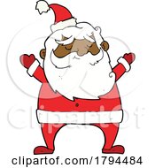 Cartoon Christmas Santa Claus With Open Arms