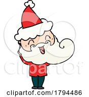 Poster, Art Print Of Cartoon Man In A Santa Hat