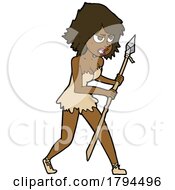 Cartoon Black Cave Woman by lineartestpilot